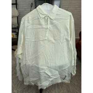 Guess White Tunic Long Sleeve Shirt Mens Size XL